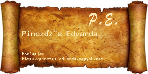 Pinczés Edvarda névjegykártya